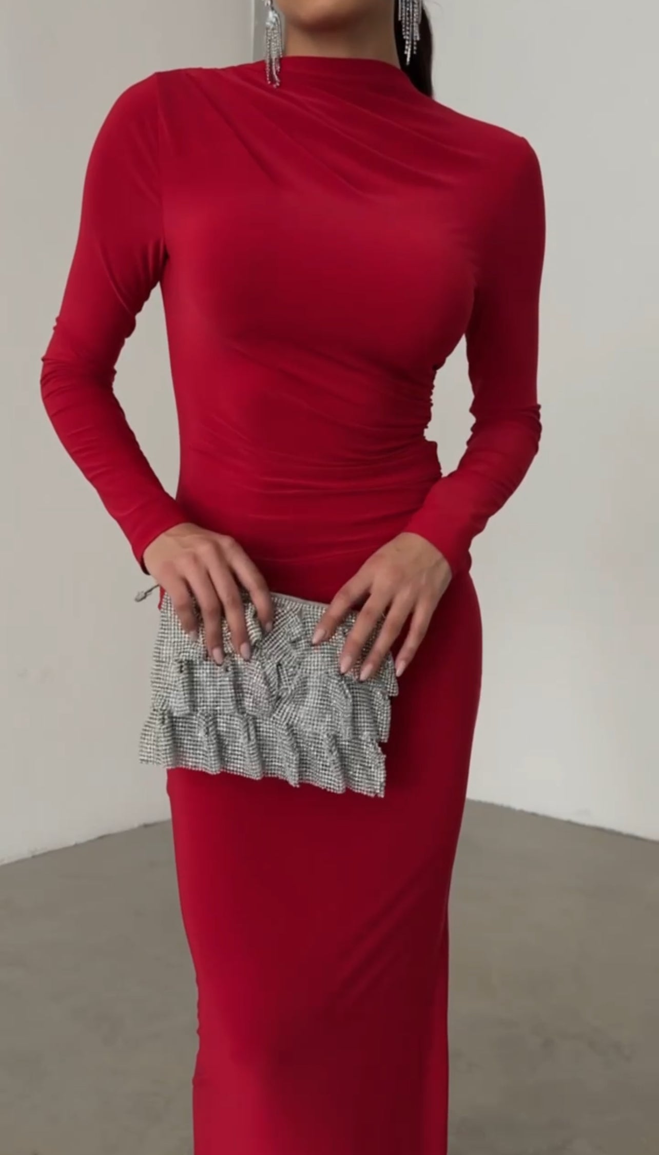 Drapped maxi dress Red