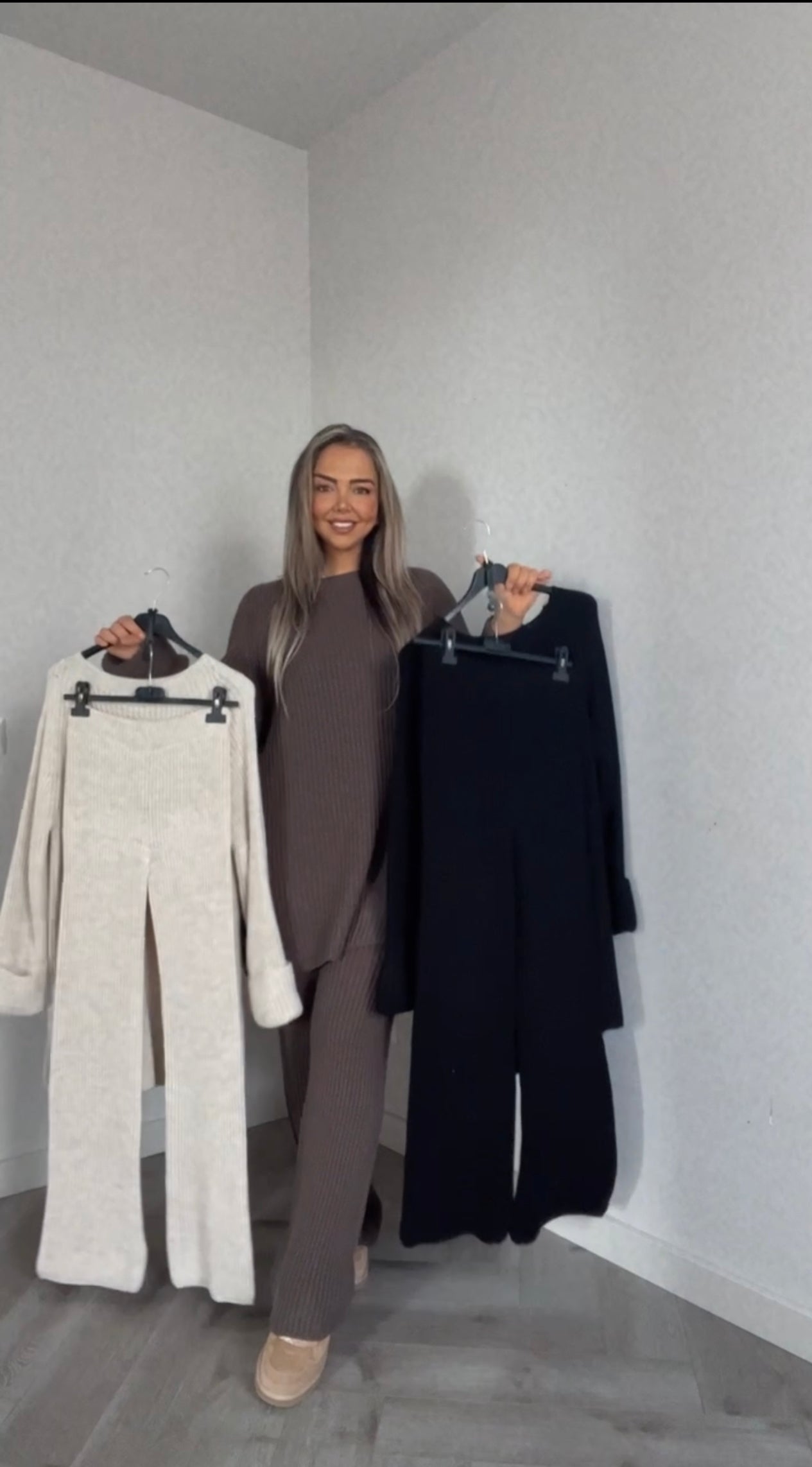 Knitted co-ord set Brown