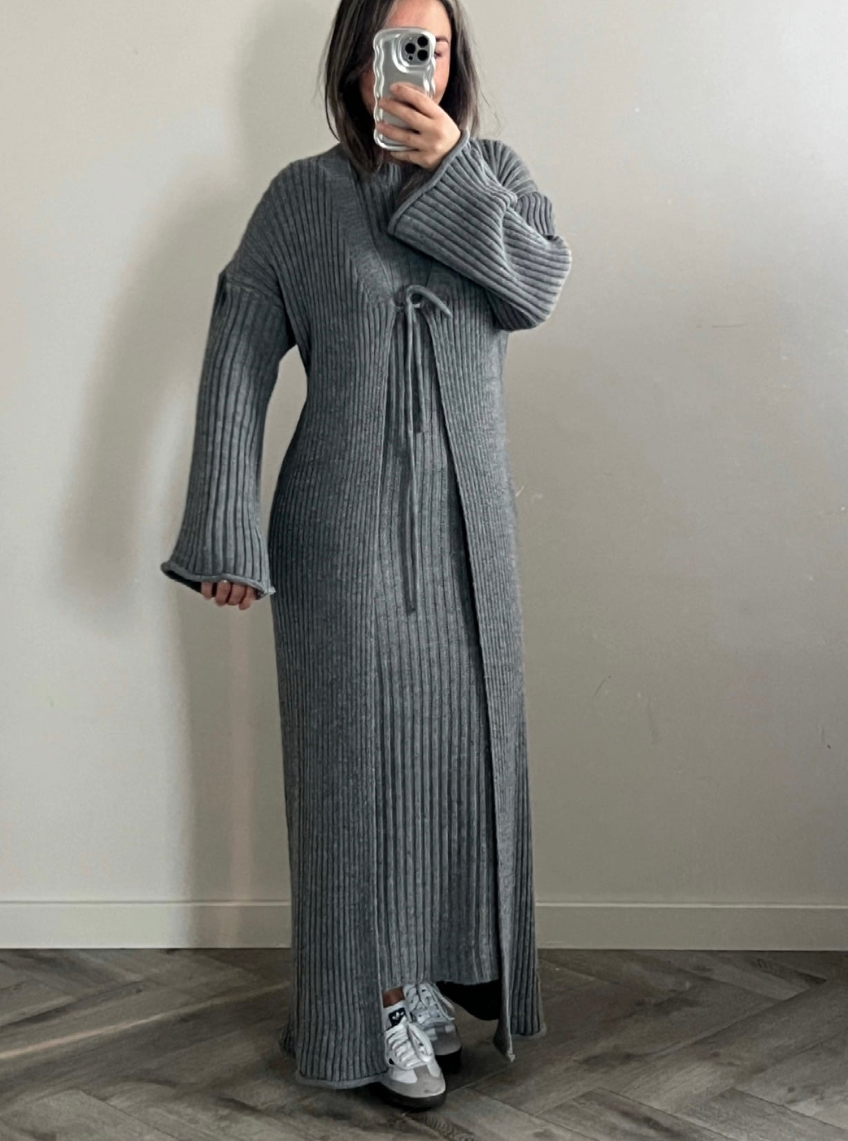 Knitted dress with vest