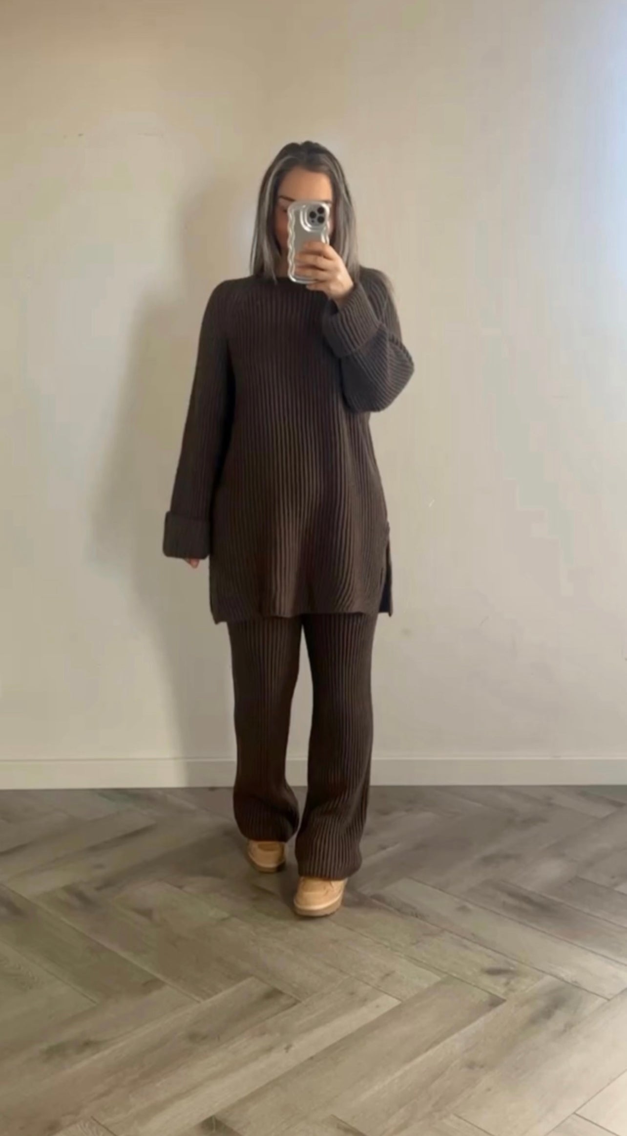 Knitted co-ord set Brown