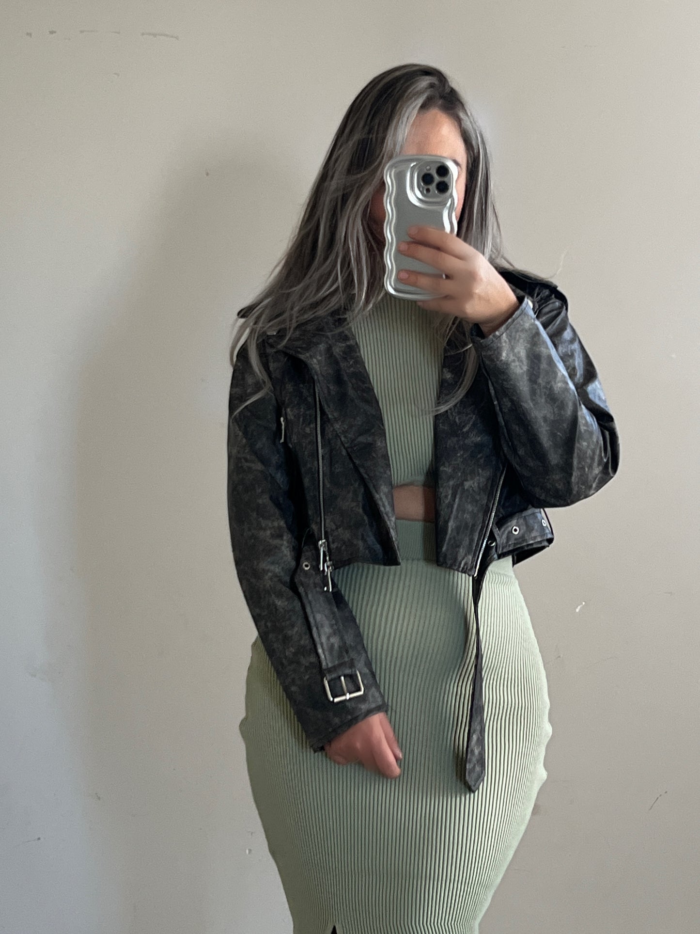 Cropped jack Leather look