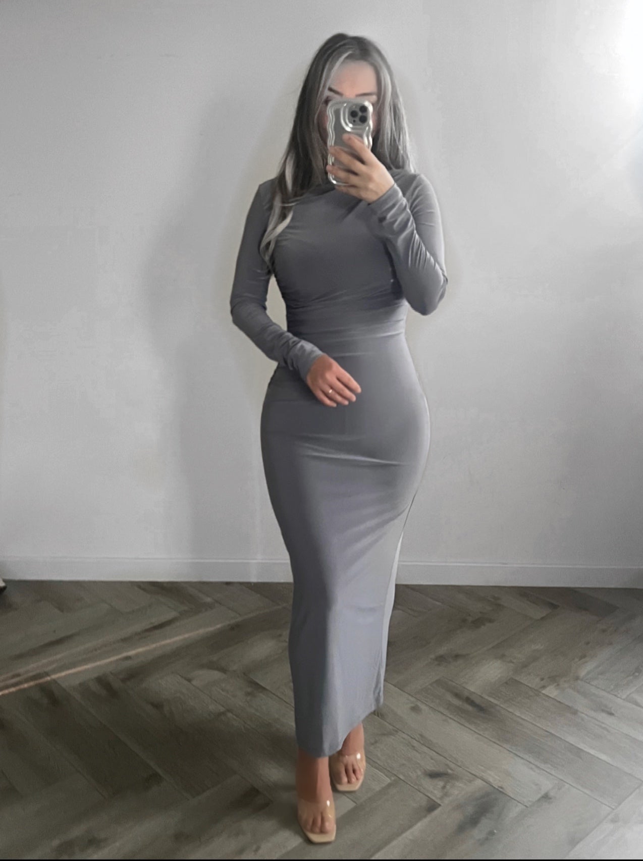 Drapped maxi dress Gray