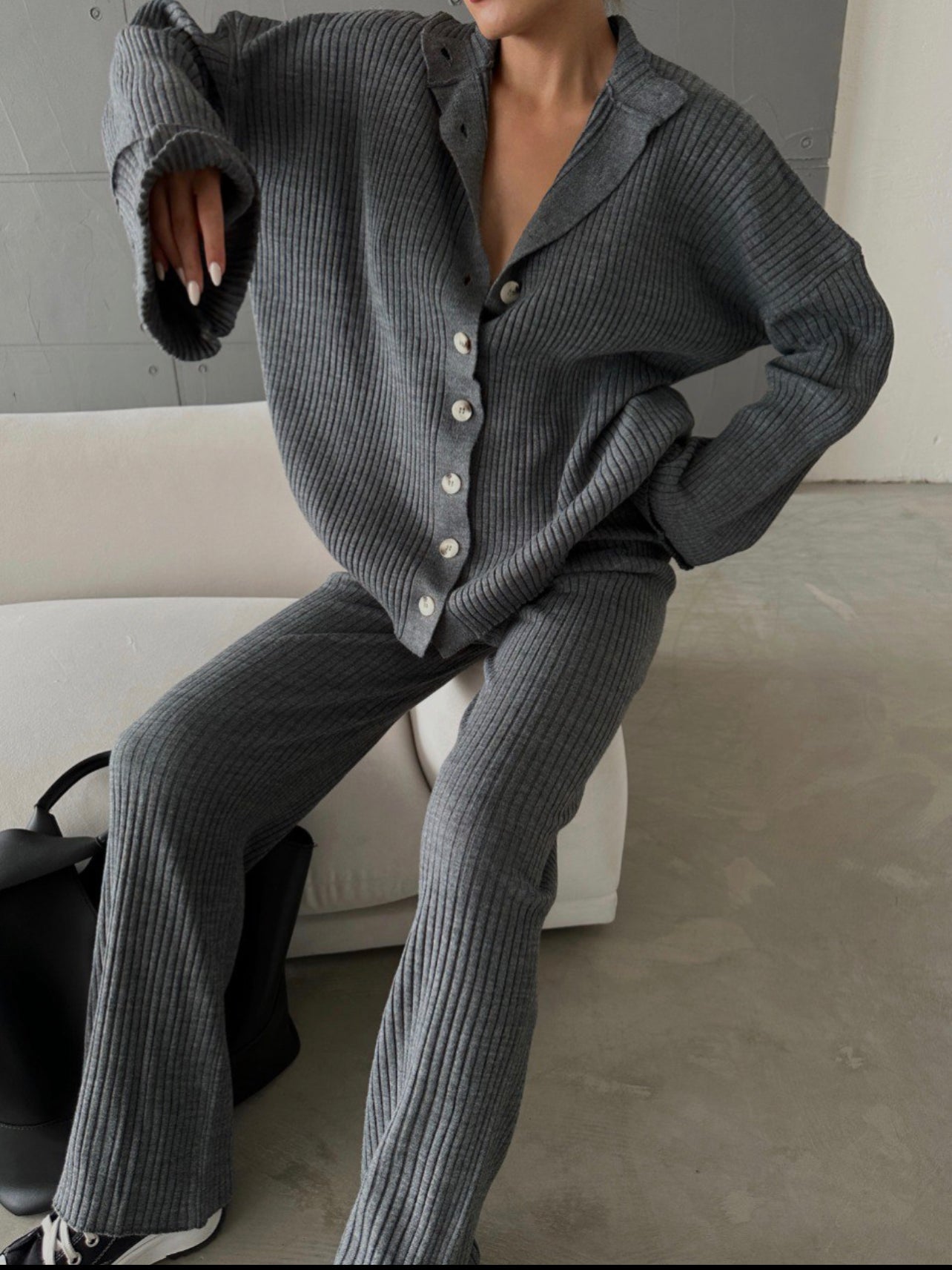 Combi-set Gray white buttons