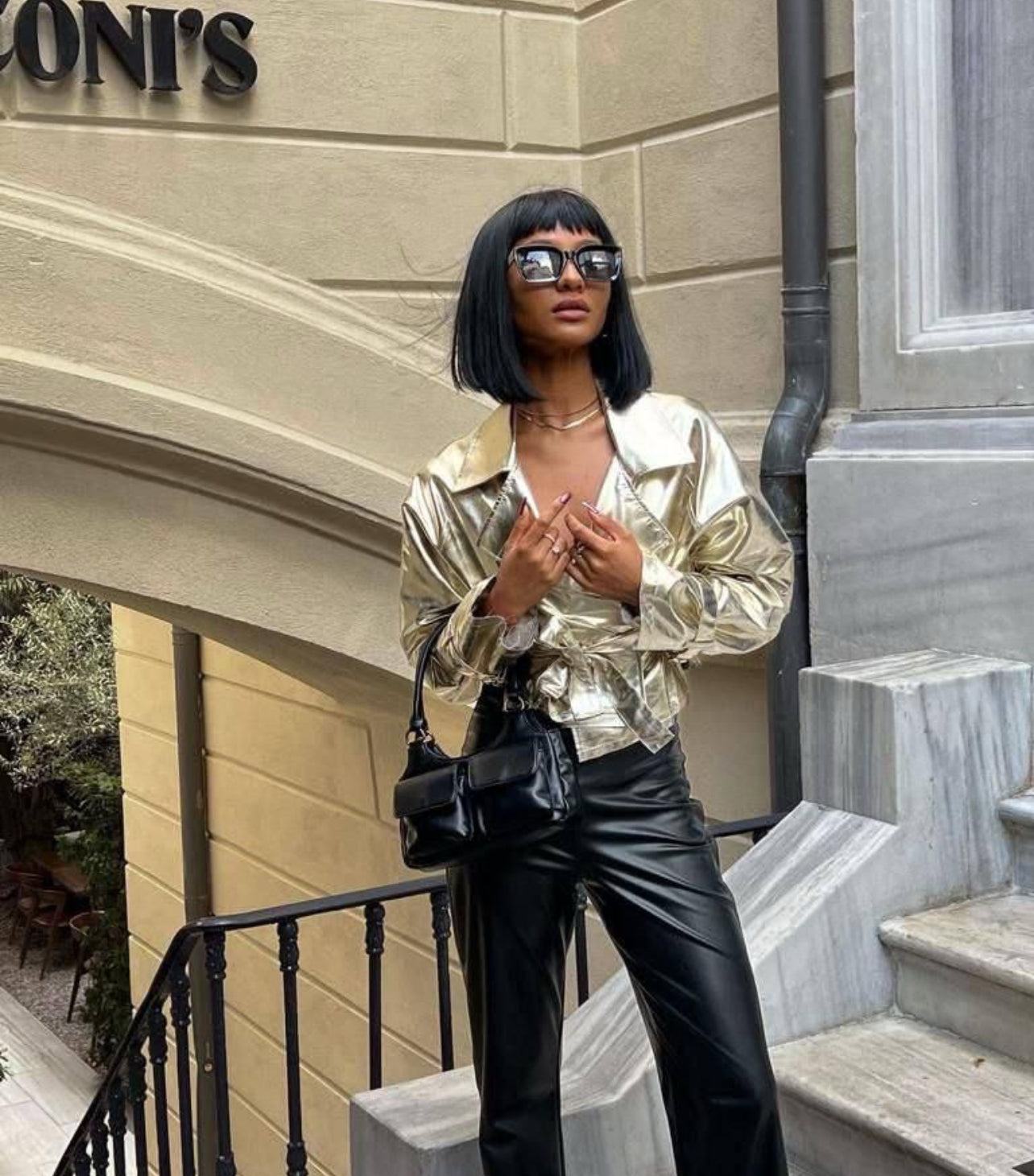 Cropped jack Metallic look