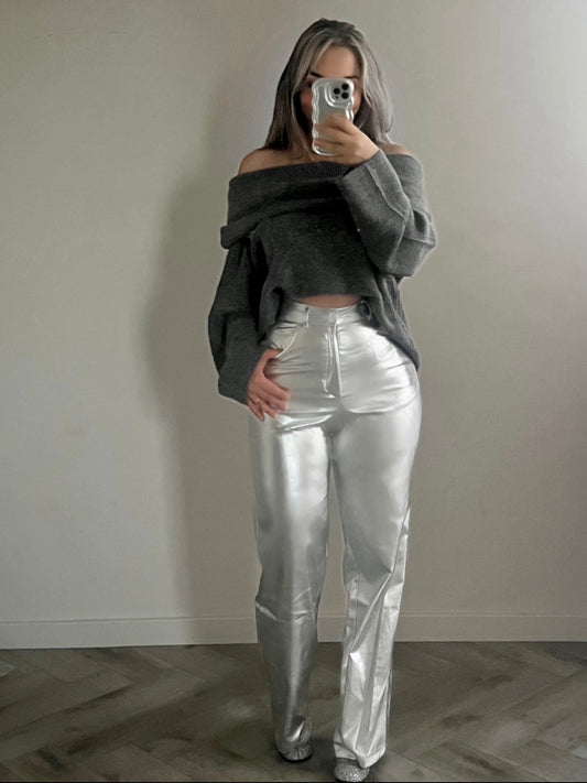 Metallic look pant