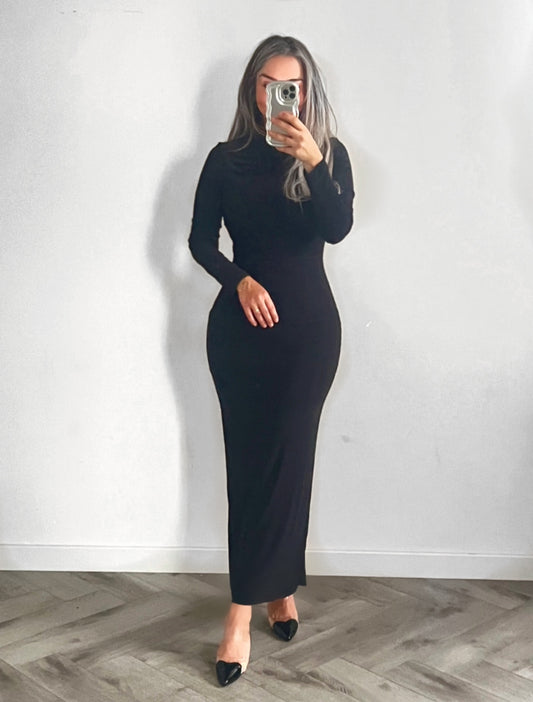 Drapped maxi dress Black